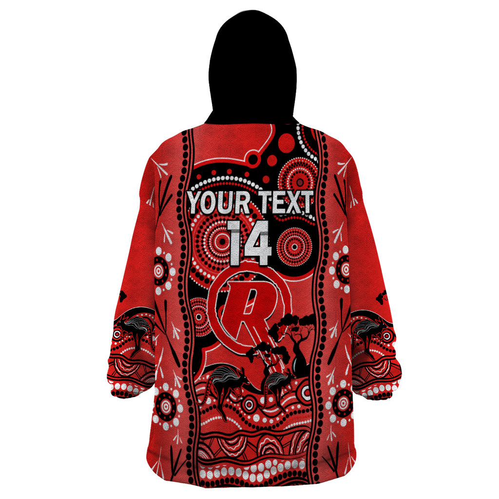 Custom Melbourne Renegades Cricket Wearable Blanket Hoodie Happy Australia Day Aboriginal Art - Vibe Hoodie Shop