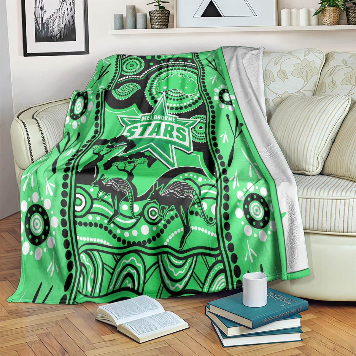 Melbourne Stars Cricket Blanket Happy Australia Day Aboriginal Art - Vibe Hoodie Shop