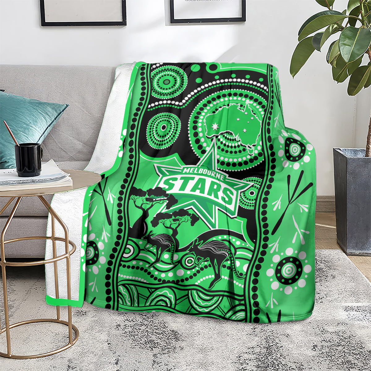 Melbourne Stars Cricket Blanket Happy Australia Day Aboriginal Art - Vibe Hoodie Shop