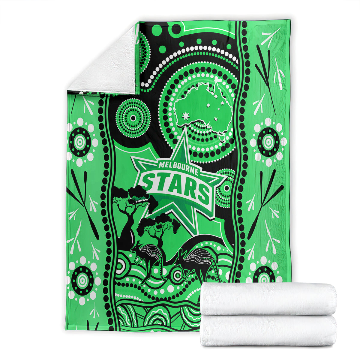 Melbourne Stars Cricket Blanket Happy Australia Day Aboriginal Art - Vibe Hoodie Shop