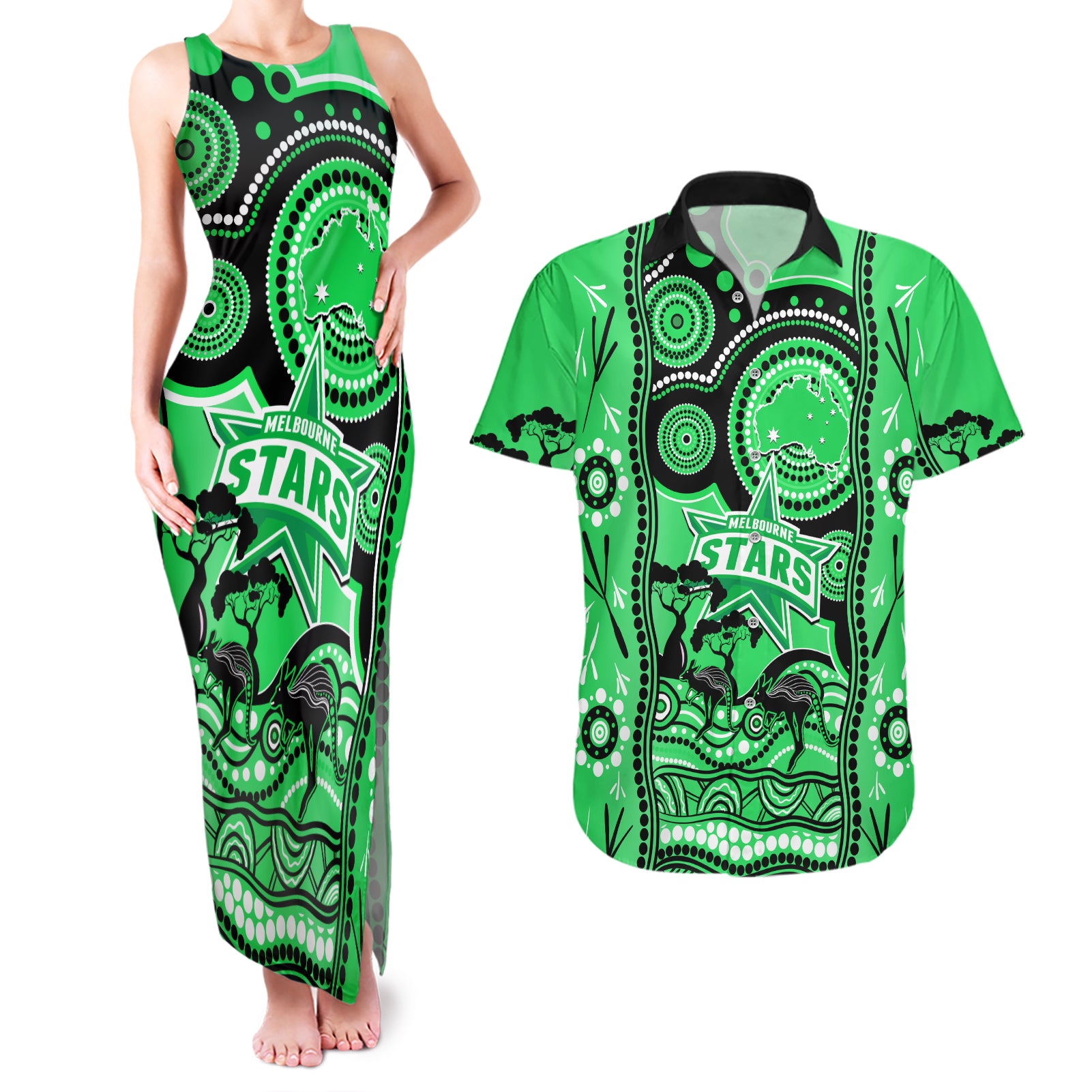 melbourne-stars-cricket-couples-matching-tank-maxi-dress-and-hawaiian-shirt-happy-australia-day-aboriginal-art