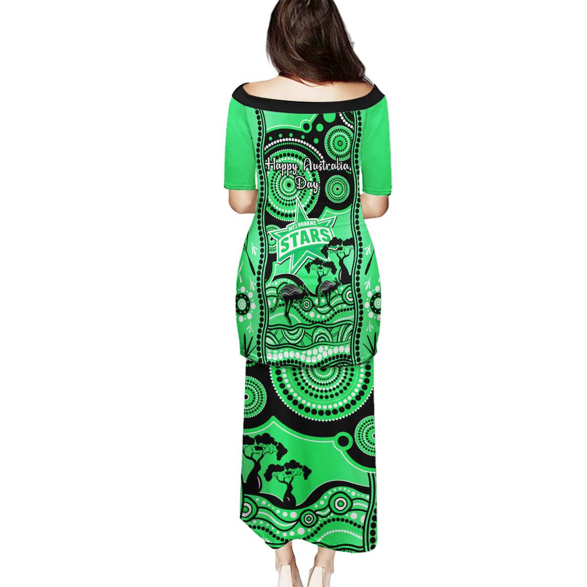 melbourne-stars-cricket-family-matching-puletasi-dress-and-hawaiian-shirt-happy-australia-day-aboriginal-art