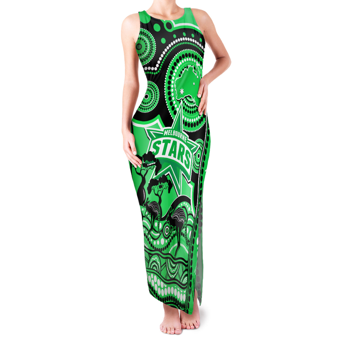 melbourne-stars-cricket-family-matching-tank-maxi-dress-and-hawaiian-shirt-happy-australia-day-aboriginal-art