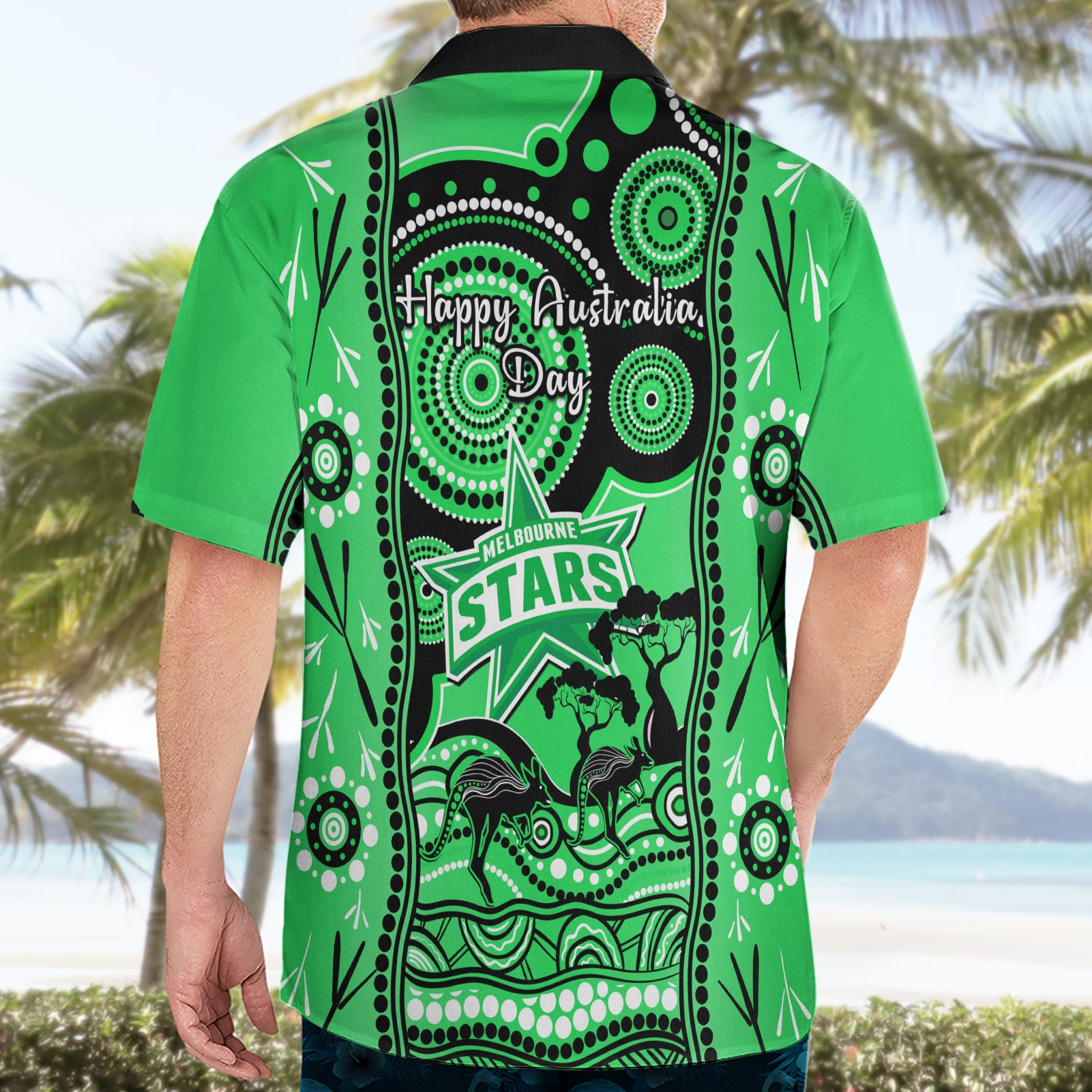 Melbourne Stars Cricket Hawaiian Shirt Happy Australia Day Aboriginal Art - Vibe Hoodie Shop