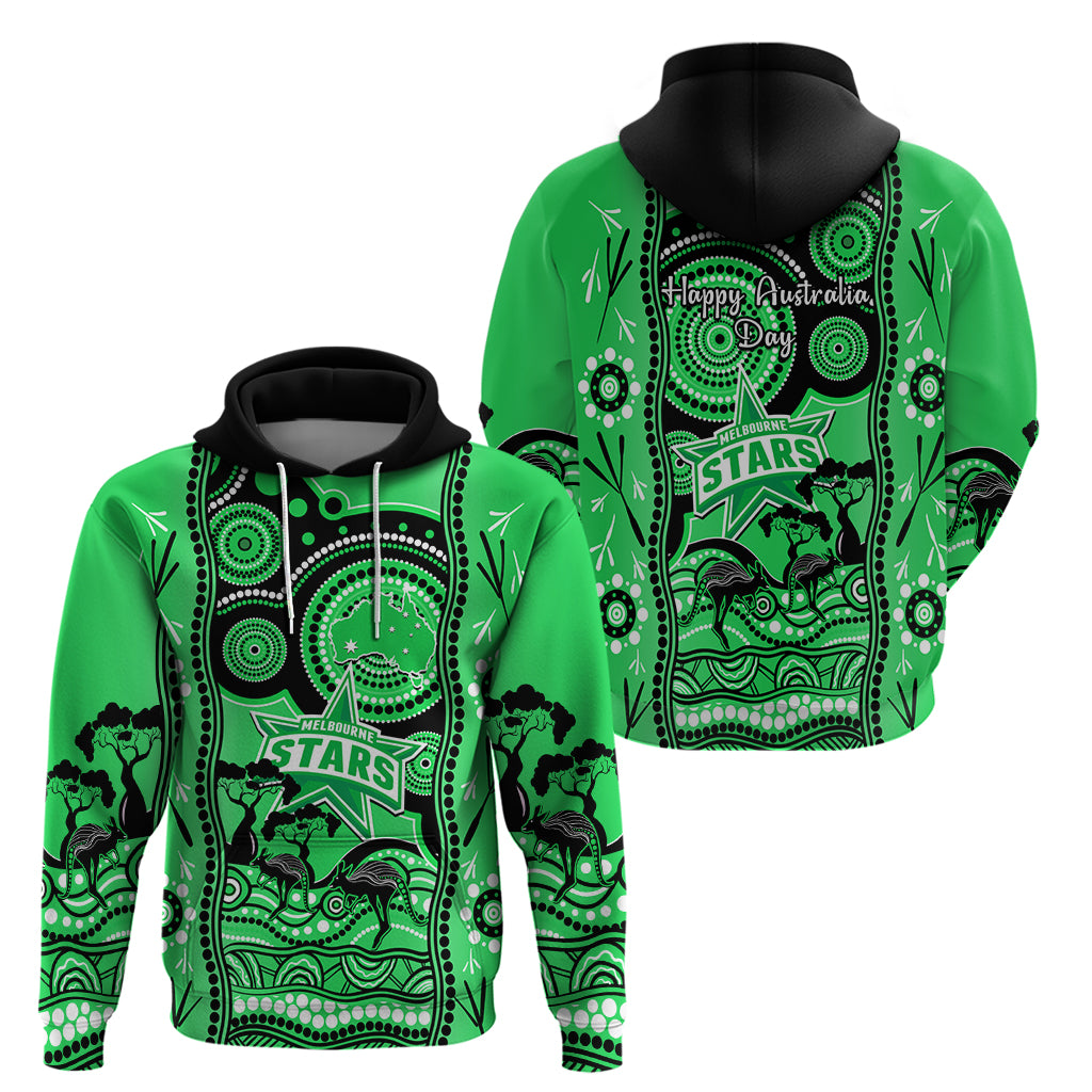 Melbourne Stars Cricket Hoodie Happy Australia Day Aboriginal Art - Vibe Hoodie Shop