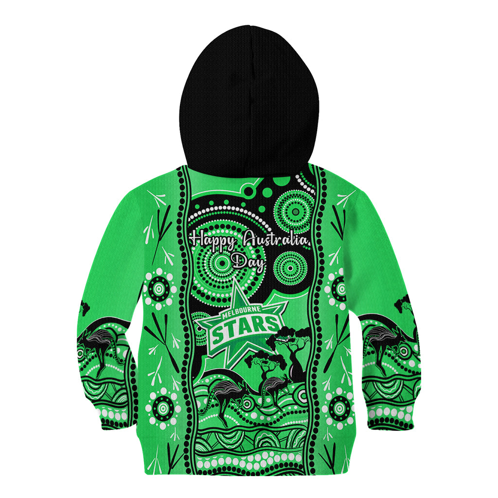 Melbourne Stars Cricket Kid Hoodie Happy Australia Day Aboriginal Art - Vibe Hoodie Shop