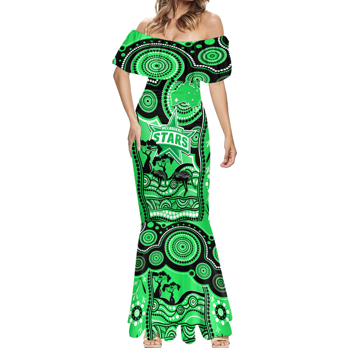 melbourne-stars-cricket-mermaid-dress-happy-australia-day-aboriginal-art