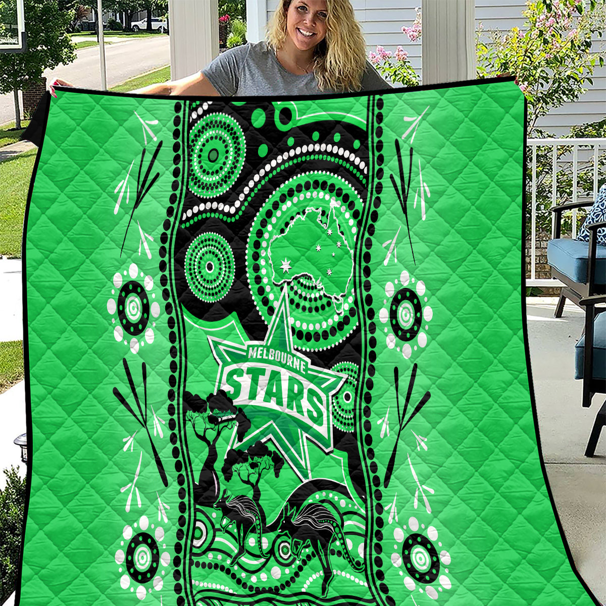 Melbourne Stars Cricket Quilt Happy Australia Day Aboriginal Art - Vibe Hoodie Shop