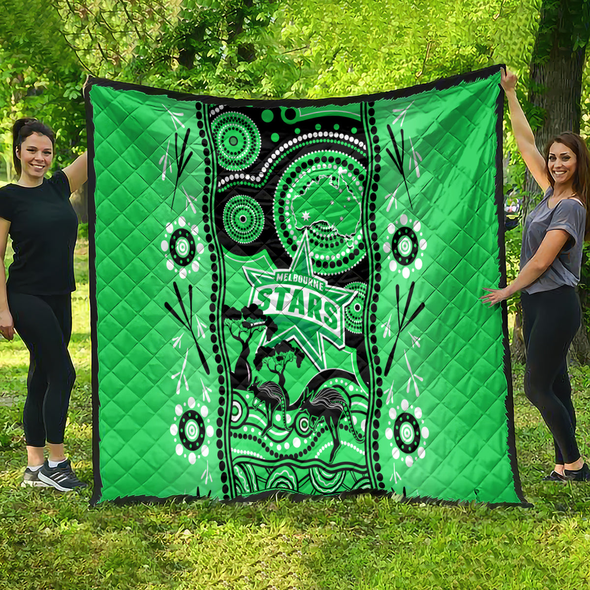 Melbourne Stars Cricket Quilt Happy Australia Day Aboriginal Art - Vibe Hoodie Shop