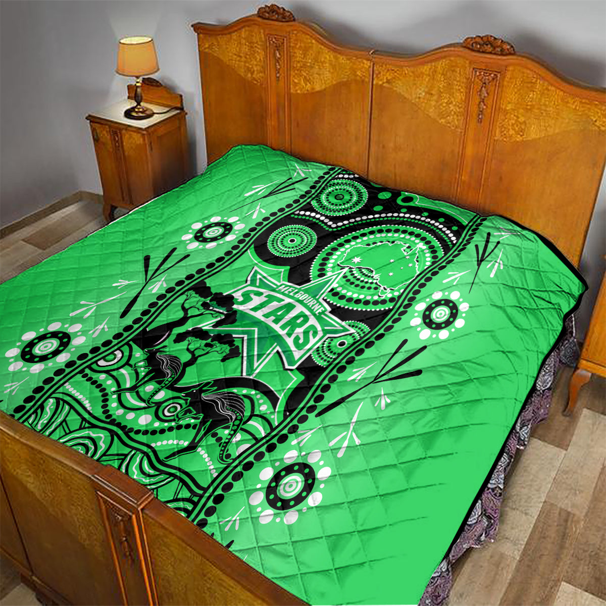 Melbourne Stars Cricket Quilt Happy Australia Day Aboriginal Art - Vibe Hoodie Shop