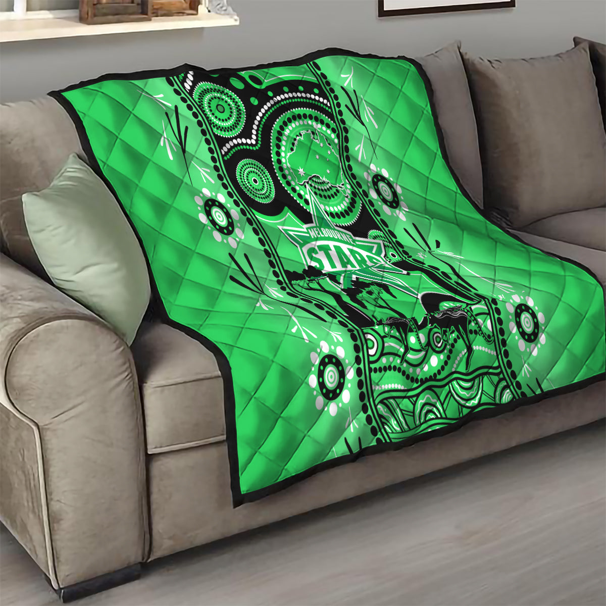 Melbourne Stars Cricket Quilt Happy Australia Day Aboriginal Art - Vibe Hoodie Shop