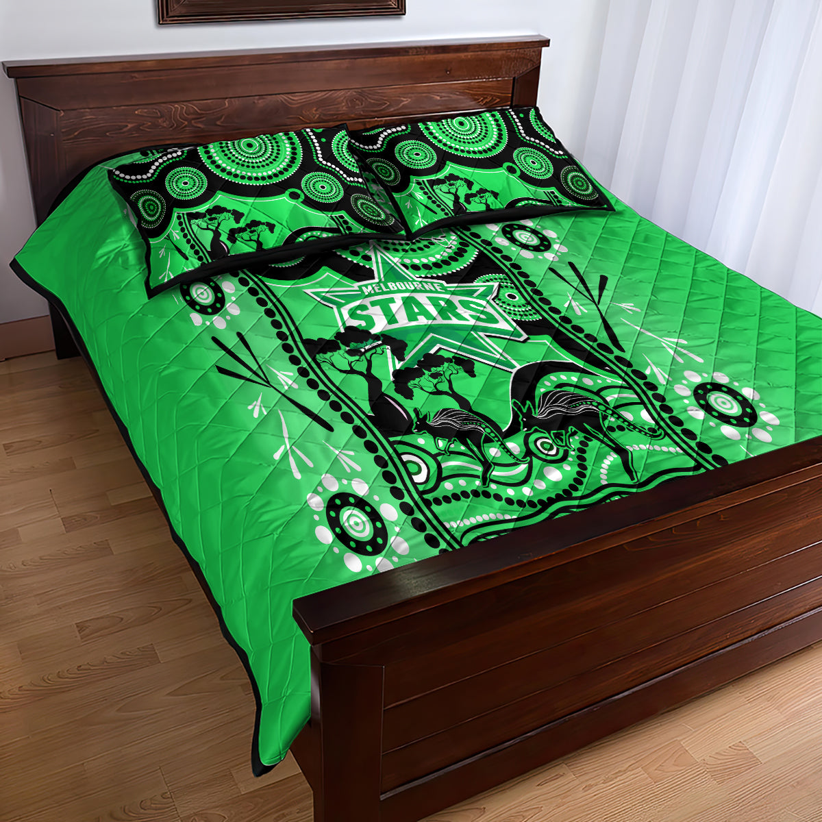 Melbourne Stars Cricket Quilt Bed Set Happy Australia Day Aboriginal Art - Vibe Hoodie Shop