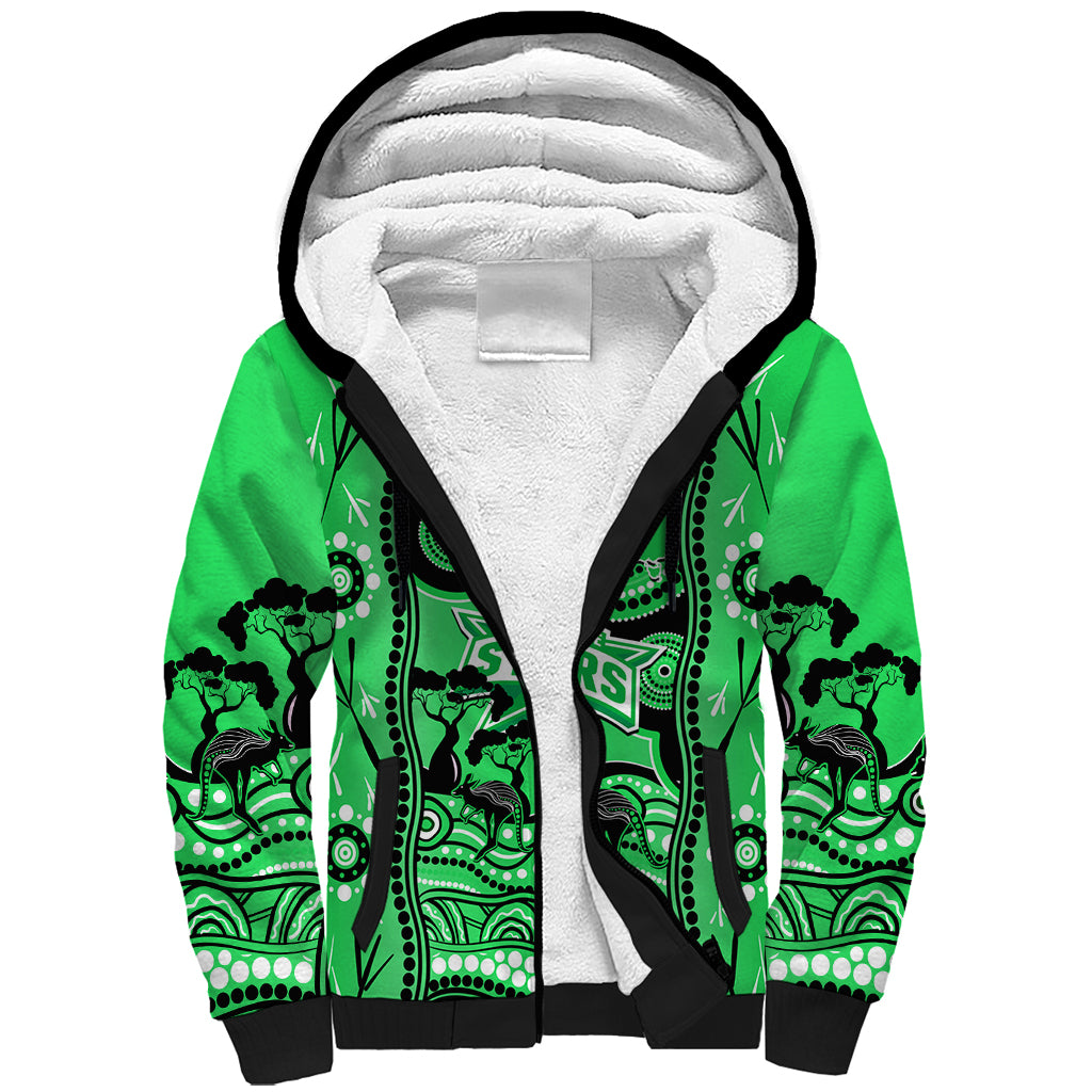 Melbourne Stars Cricket Sherpa Hoodie Happy Australia Day Aboriginal Art - Vibe Hoodie Shop