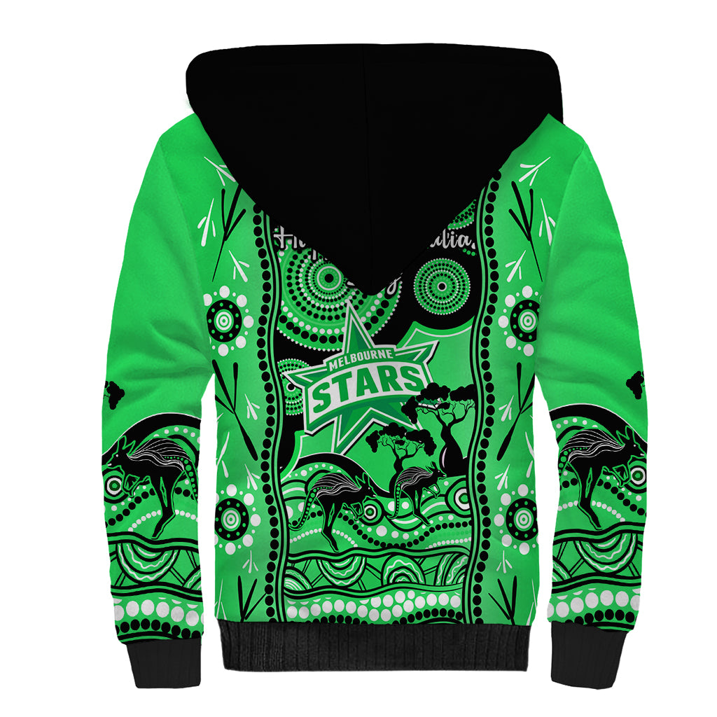 Melbourne Stars Cricket Sherpa Hoodie Happy Australia Day Aboriginal Art - Vibe Hoodie Shop