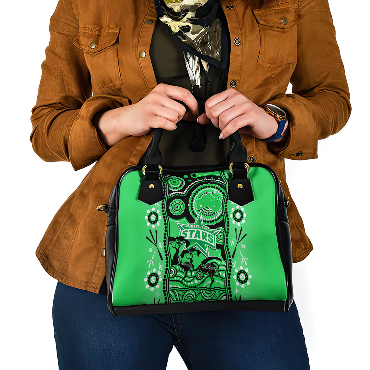 Melbourne Stars Cricket Shoulder Handbag Happy Australia Day Aboriginal Art - Vibe Hoodie Shop