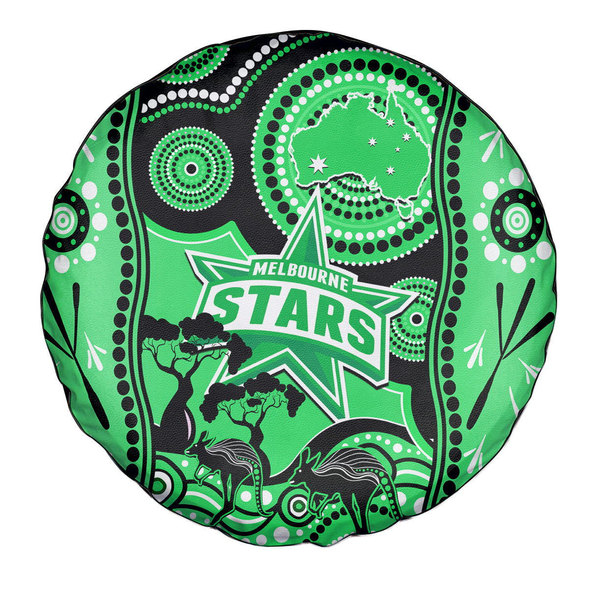 Melbourne Stars Cricket Spare Tire Cover Happy Australia Day Aboriginal Art - Vibe Hoodie Shop