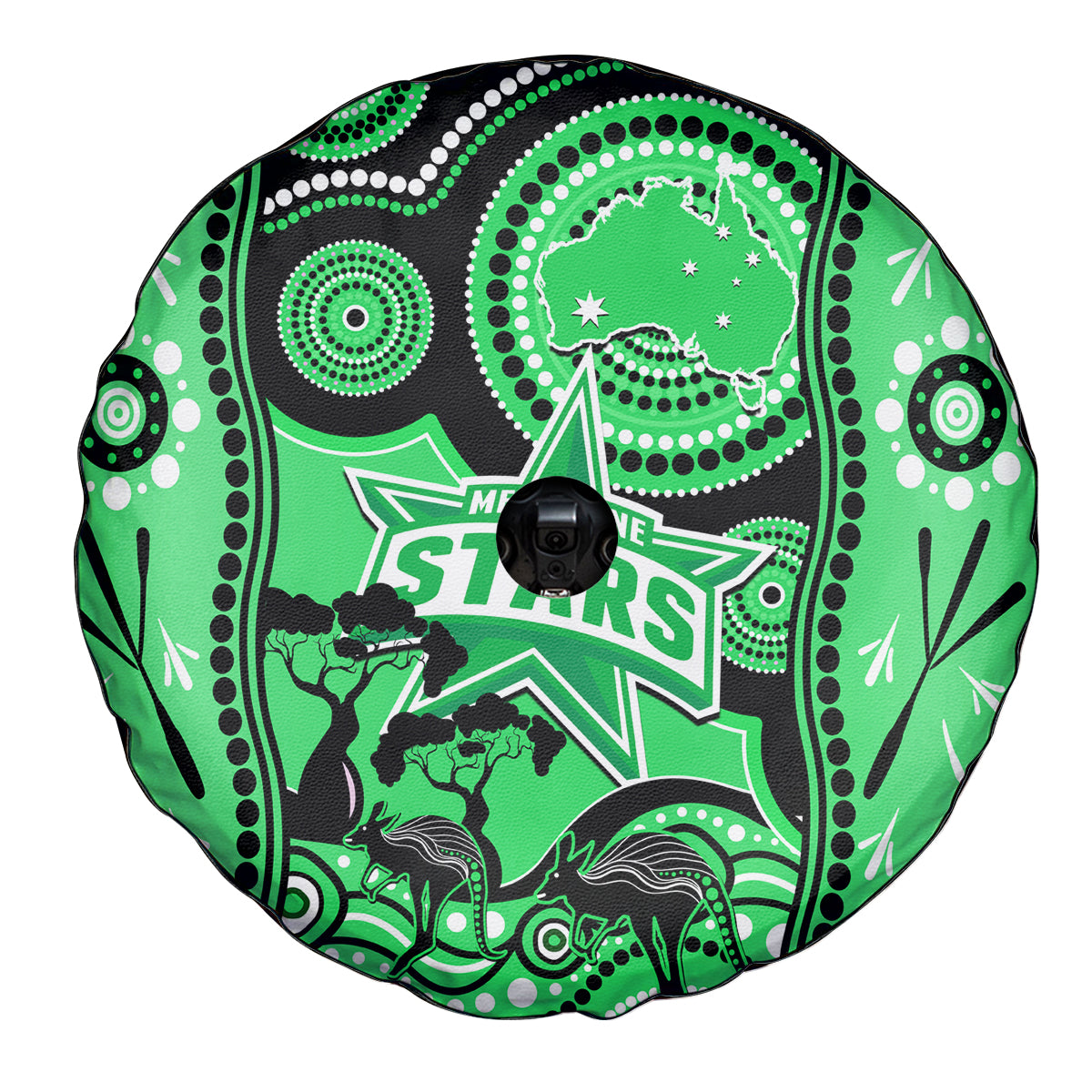 Melbourne Stars Cricket Spare Tire Cover Happy Australia Day Aboriginal Art - Vibe Hoodie Shop