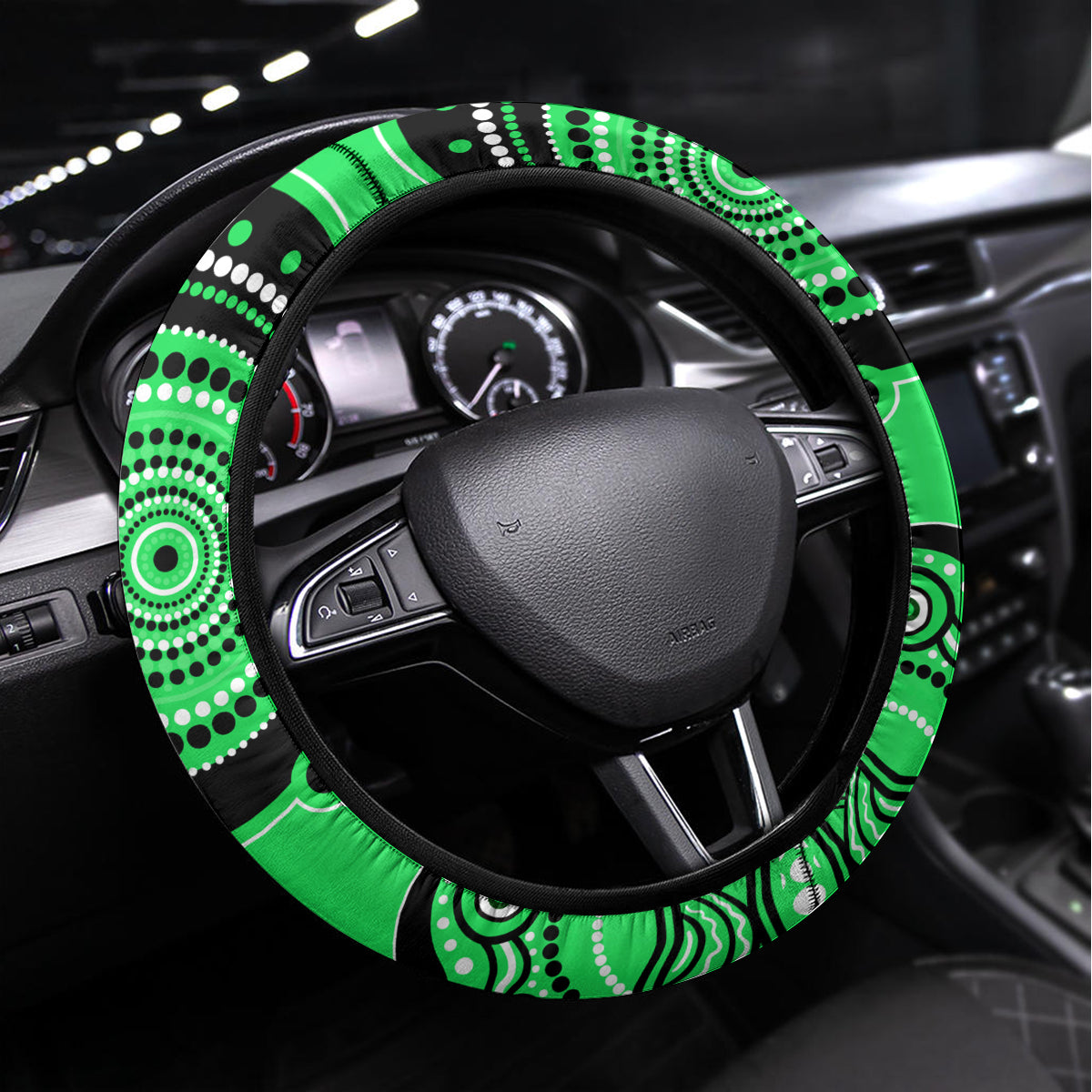 Melbourne Stars Cricket Steering Wheel Cover Happy Australia Day Aboriginal Art