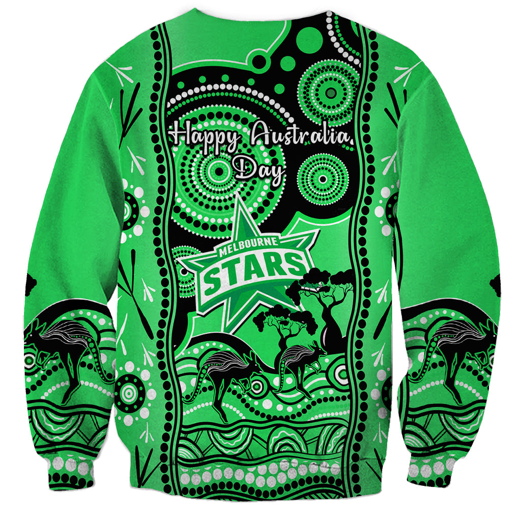 Melbourne Stars Cricket Sweatshirt Happy Australia Day Aboriginal Art - Vibe Hoodie Shop