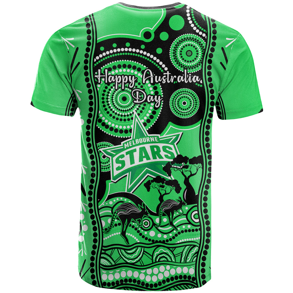 Melbourne Stars Cricket T Shirt Happy Australia Day Aboriginal Art - Vibe Hoodie Shop