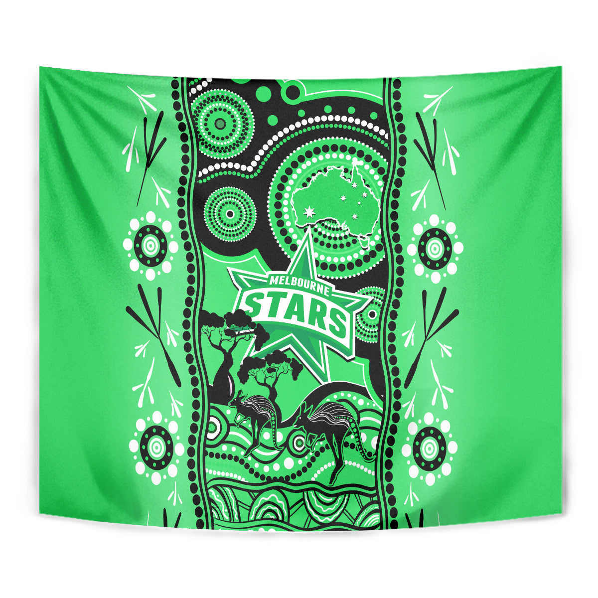 Melbourne Stars Cricket Tapestry Happy Australia Day Aboriginal Art - Vibe Hoodie Shop