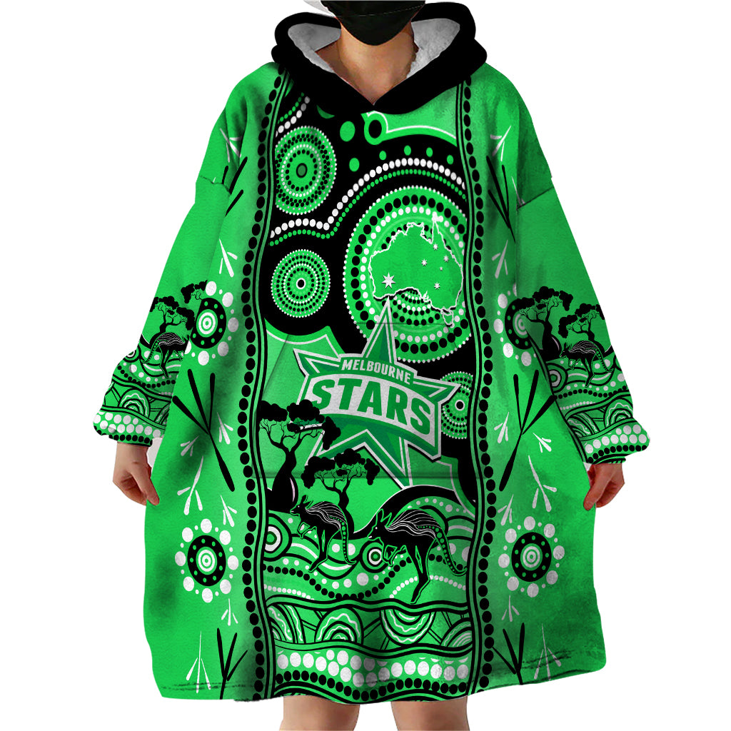 Melbourne Stars Cricket Wearable Blanket Hoodie Happy Australia Day Aboriginal Art - Vibe Hoodie Shop