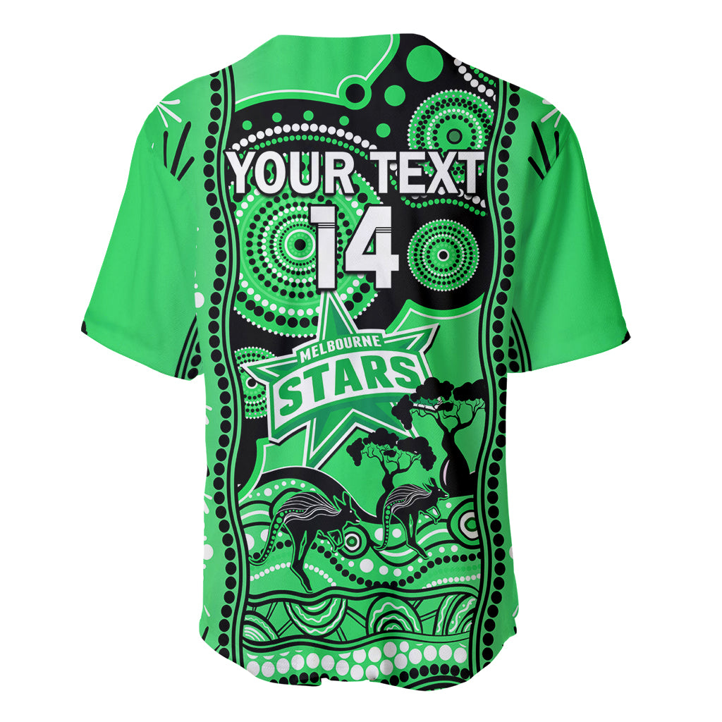 Custom Melbourne Stars Cricket Baseball Jersey Happy Australia Day Aboriginal Art - Vibe Hoodie Shop