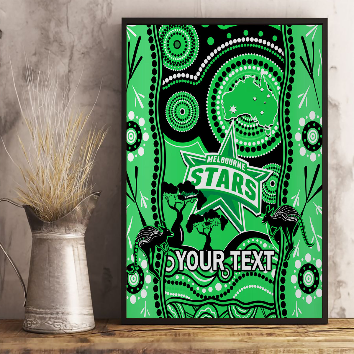 custom-melbourne-stars-cricket-canvas-wall-art-happy-australia-day-aboriginal-art