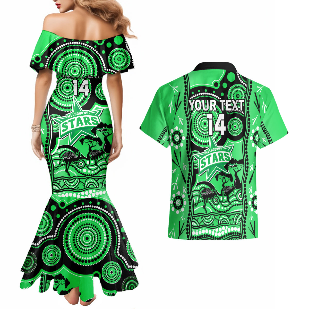 custom-melbourne-stars-cricket-couples-matching-mermaid-dress-and-hawaiian-shirt-happy-australia-day-aboriginal-art