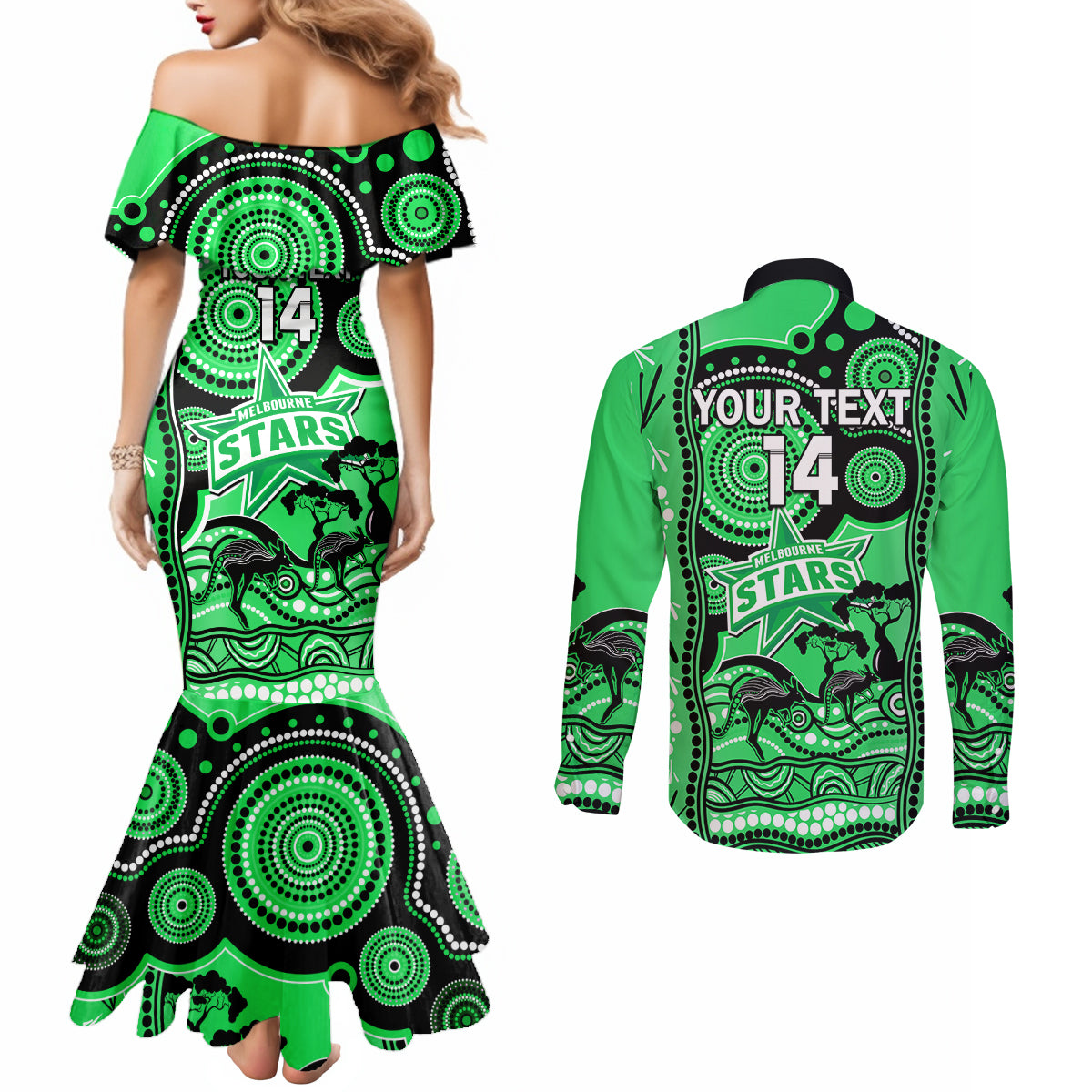 custom-melbourne-stars-cricket-couples-matching-mermaid-dress-and-long-sleeve-button-shirt-happy-australia-day-aboriginal-art