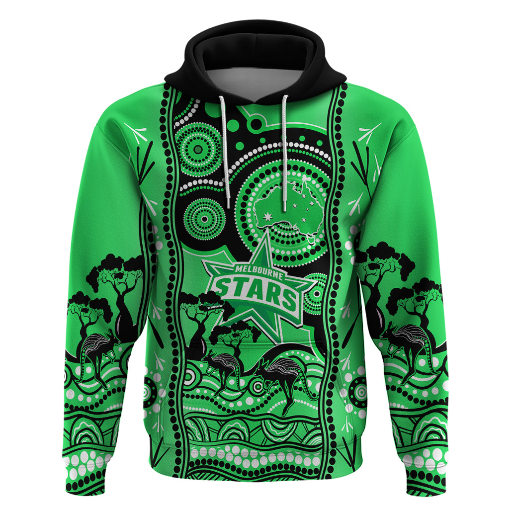 Custom Melbourne Stars Cricket Hoodie Happy Australia Day Aboriginal Art - Vibe Hoodie Shop