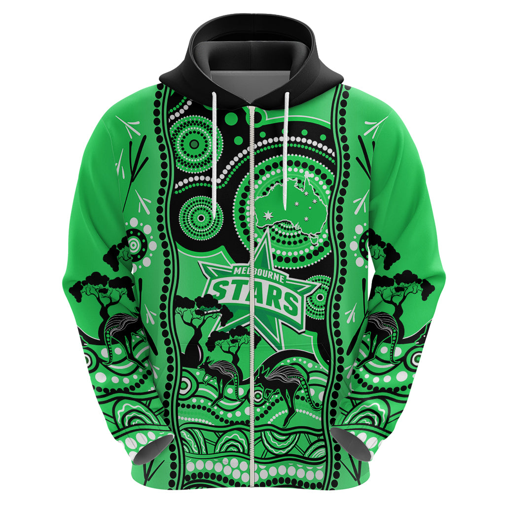 Custom Melbourne Stars Cricket Hoodie Happy Australia Day Aboriginal Art - Vibe Hoodie Shop