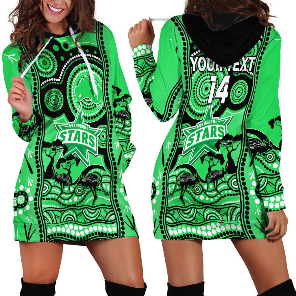 Custom Melbourne Stars Cricket Hoodie Dress Happy Australia Day Aboriginal Art - Vibe Hoodie Shop