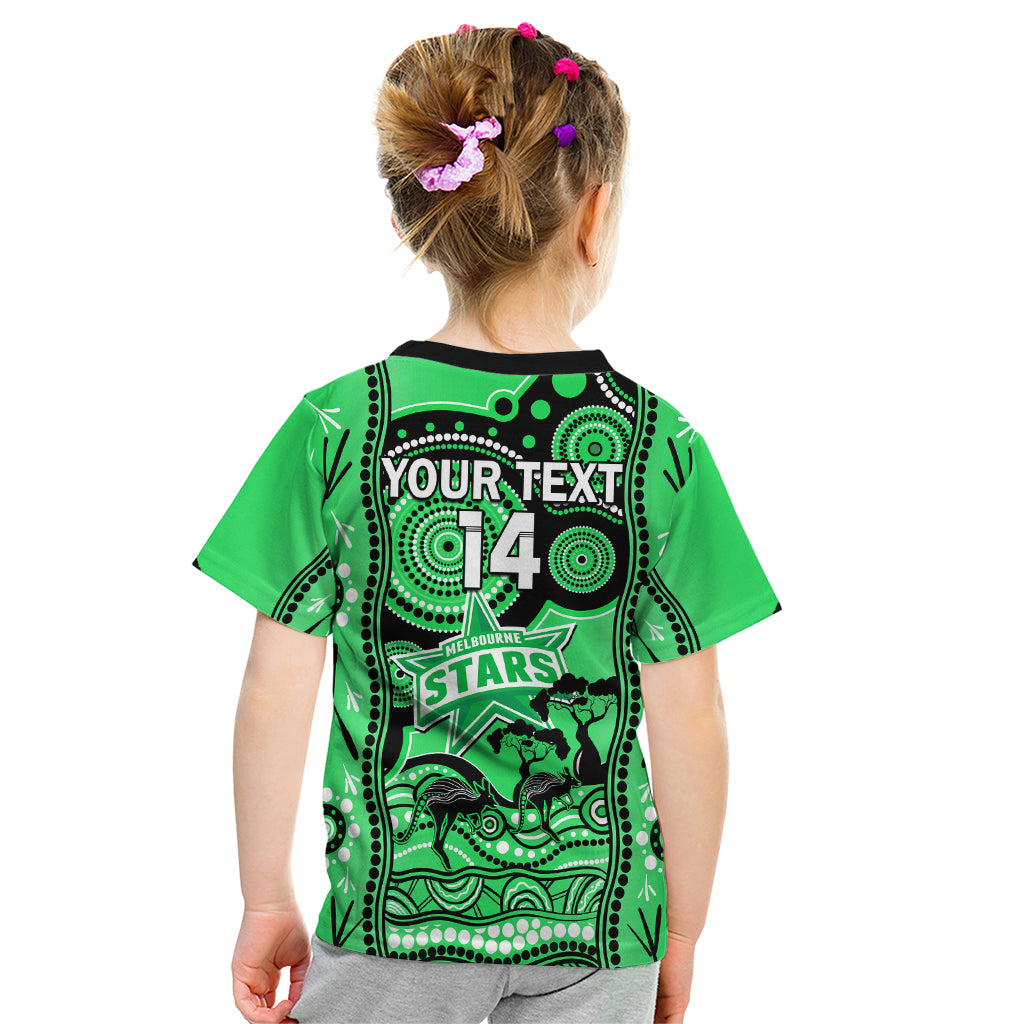 Custom Melbourne Stars Cricket Kid T Shirt Happy Australia Day Aboriginal Art - Vibe Hoodie Shop