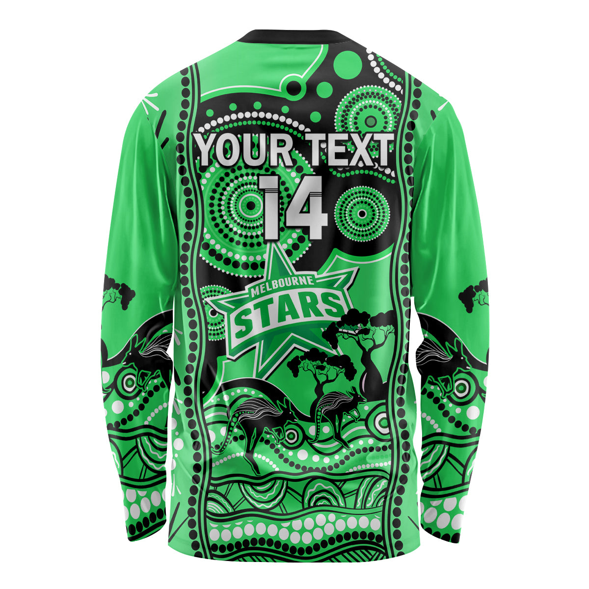 Custom Melbourne Stars Cricket Long Sleeve Shirt Happy Australia Day Aboriginal Art - Vibe Hoodie Shop