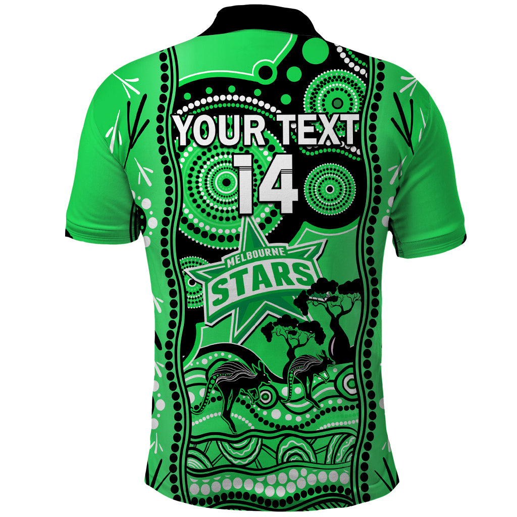 Custom Melbourne Stars Cricket Polo Shirt Happy Australia Day Aboriginal Art - Vibe Hoodie Shop