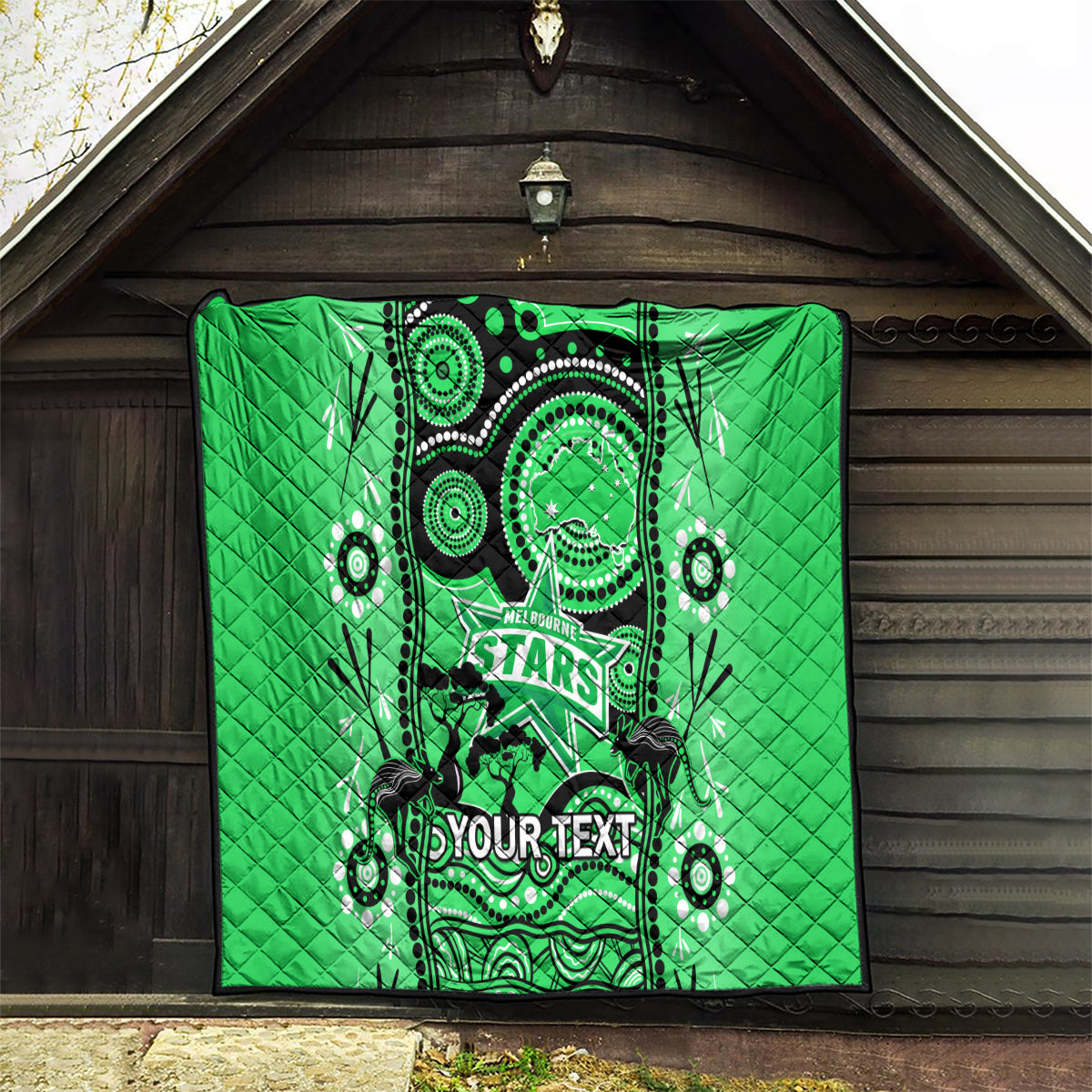 Custom Melbourne Stars Cricket Quilt Happy Australia Day Aboriginal Art - Vibe Hoodie Shop