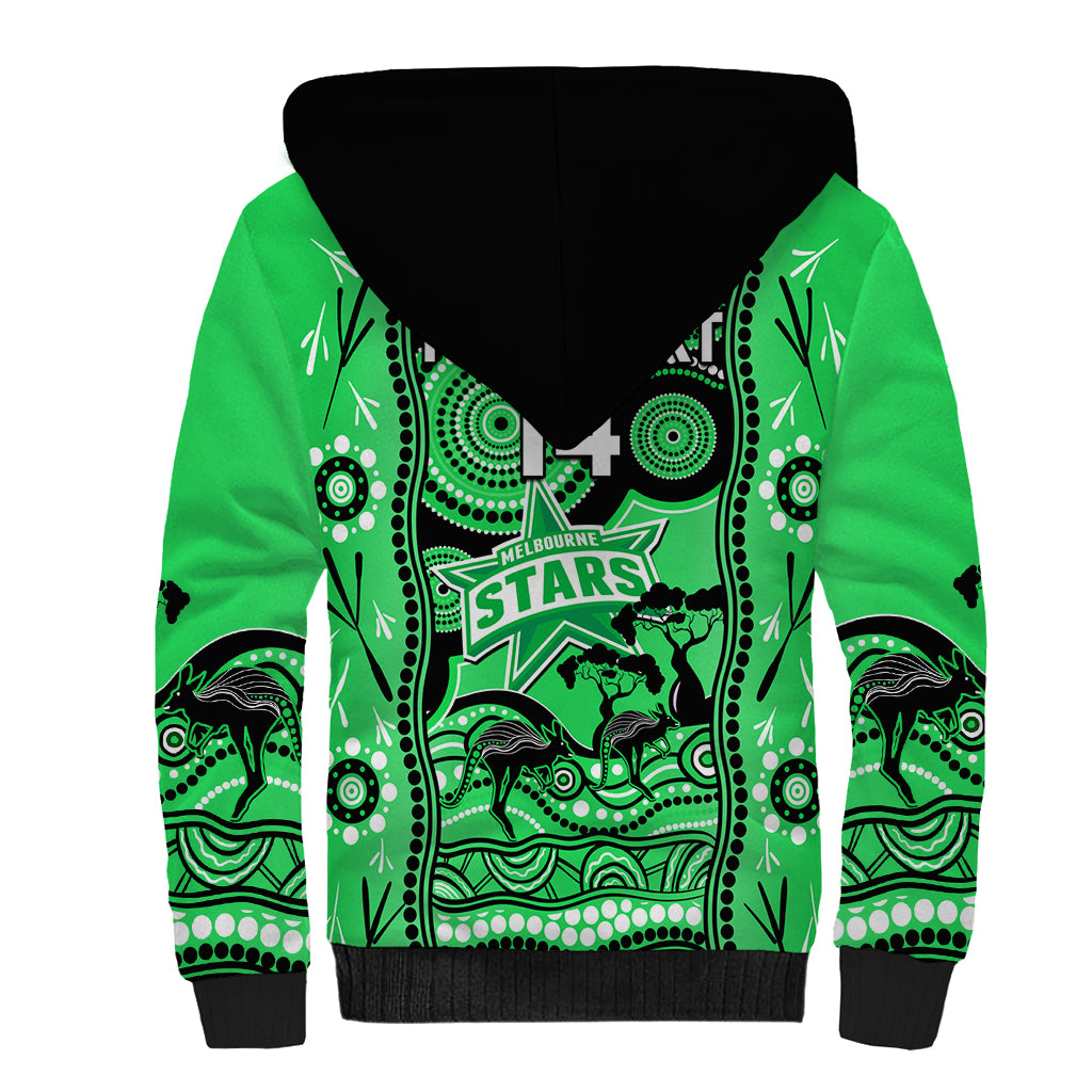 Custom Melbourne Stars Cricket Sherpa Hoodie Happy Australia Day Aboriginal Art - Vibe Hoodie Shop