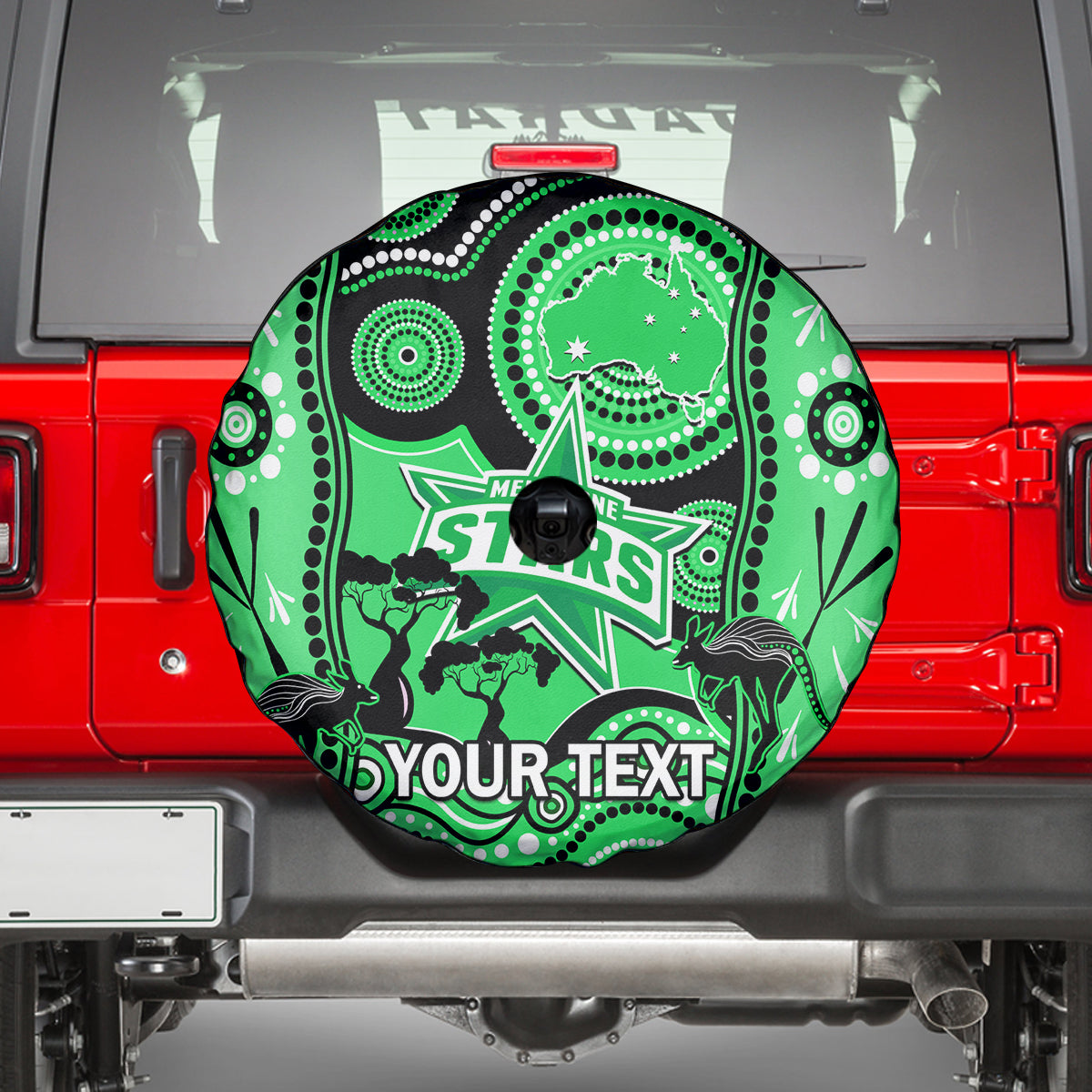 Custom Melbourne Stars Cricket Spare Tire Cover Happy Australia Day Aboriginal Art - Vibe Hoodie Shop