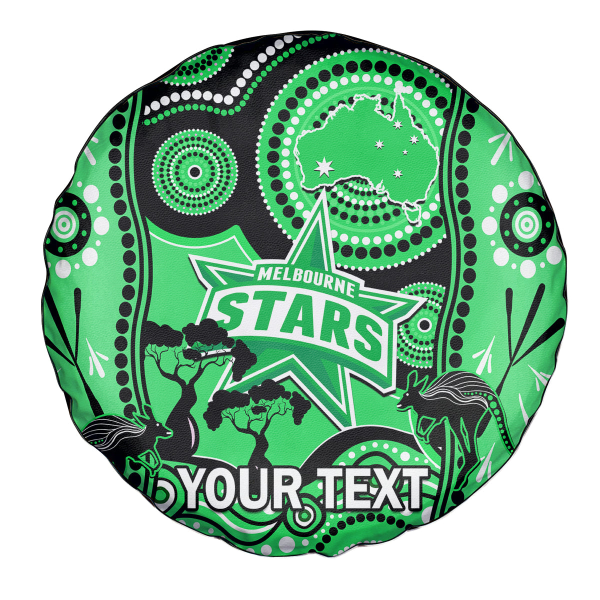 Custom Melbourne Stars Cricket Spare Tire Cover Happy Australia Day Aboriginal Art - Vibe Hoodie Shop