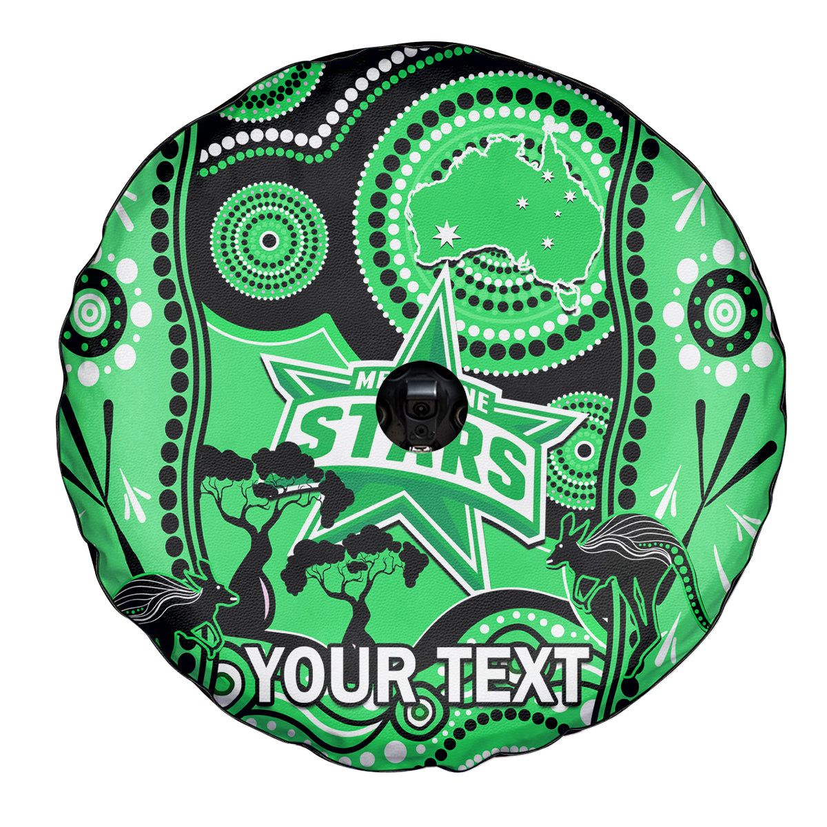 Custom Melbourne Stars Cricket Spare Tire Cover Happy Australia Day Aboriginal Art - Vibe Hoodie Shop