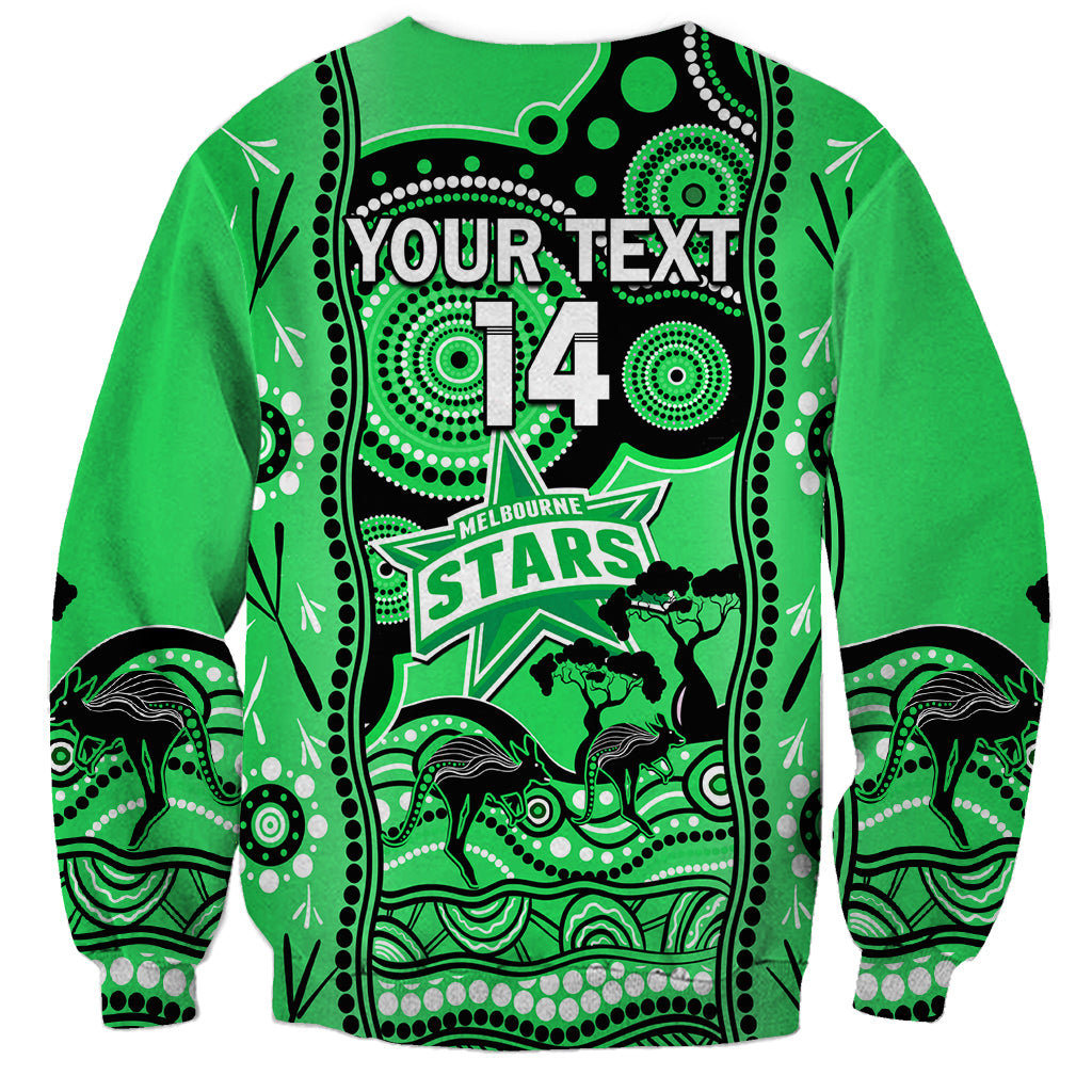 Custom Melbourne Stars Cricket Sweatshirt Happy Australia Day Aboriginal Art - Vibe Hoodie Shop