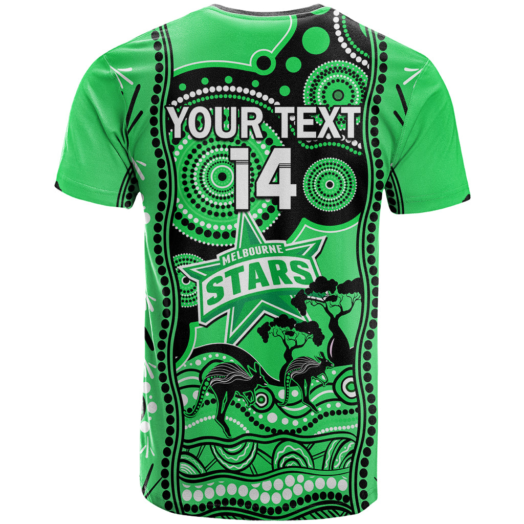 Custom Melbourne Stars Cricket T Shirt Happy Australia Day Aboriginal Art - Vibe Hoodie Shop