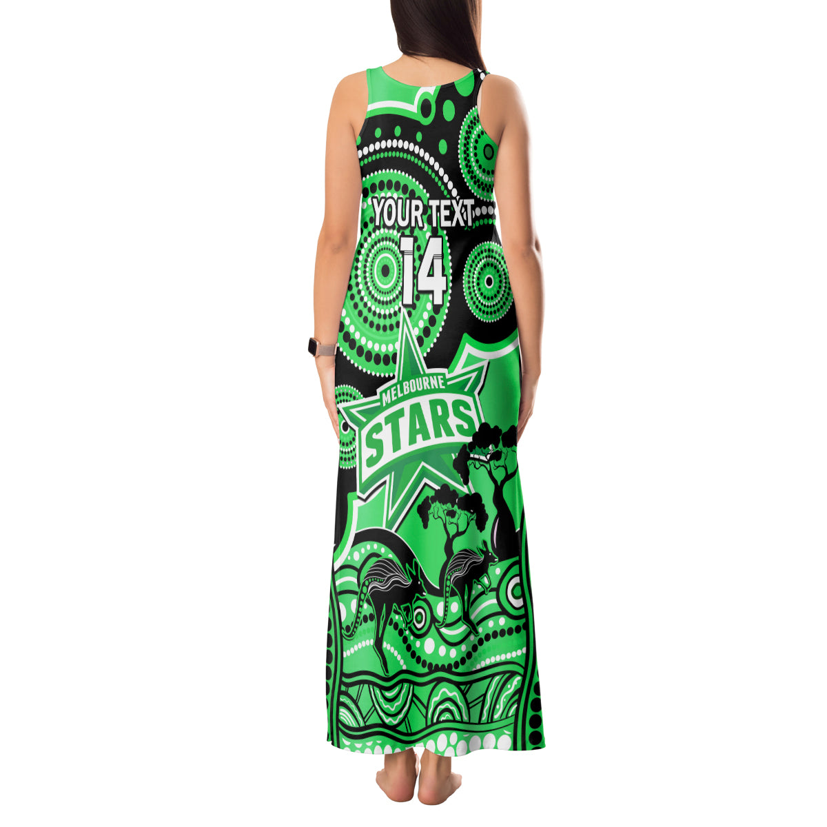 custom-melbourne-stars-cricket-tank-maxi-dress-happy-australia-day-aboriginal-art