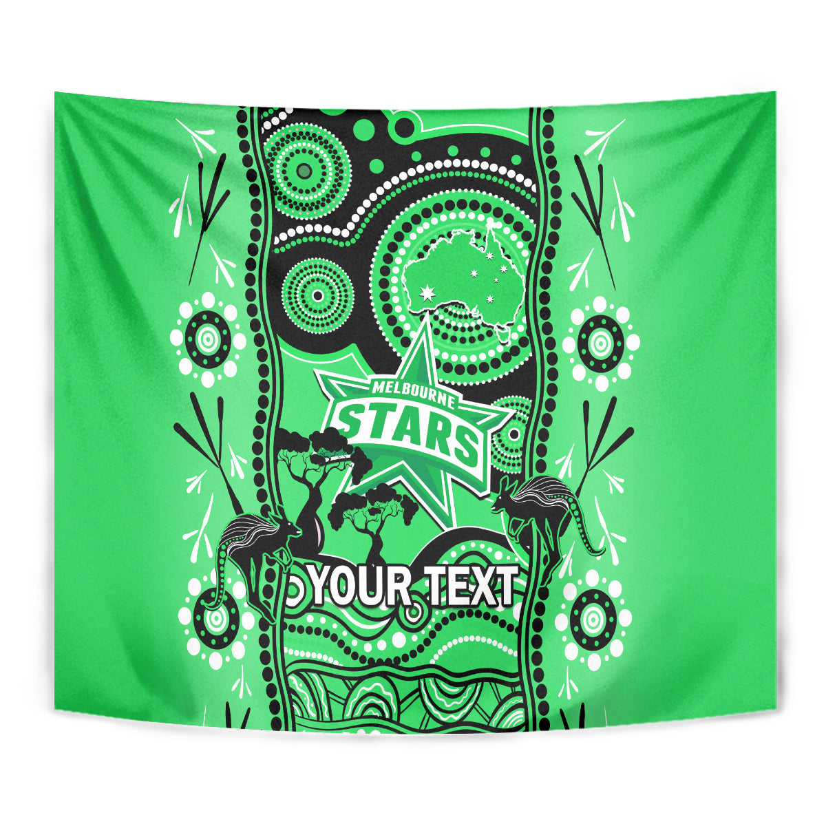 Custom Melbourne Stars Cricket Tapestry Happy Australia Day Aboriginal Art - Vibe Hoodie Shop