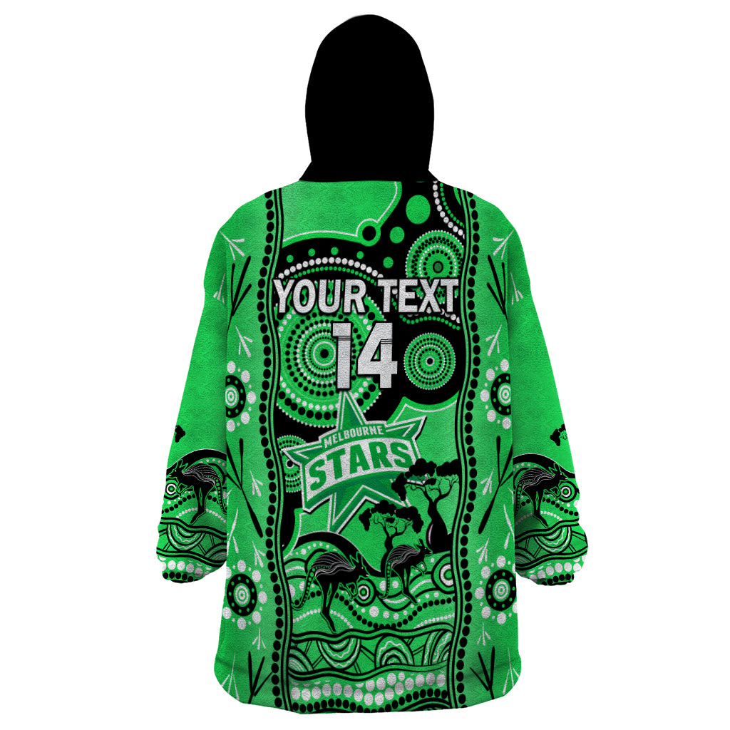 Custom Melbourne Stars Cricket Wearable Blanket Hoodie Happy Australia Day Aboriginal Art - Vibe Hoodie Shop