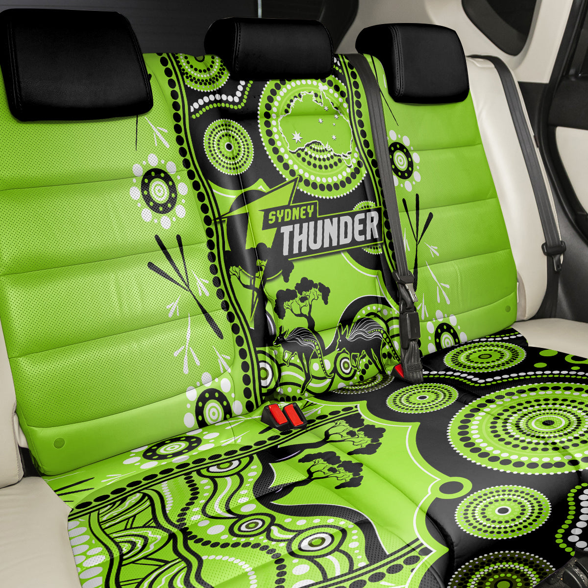 Sydney Thunder Cricket Back Car Seat Cover Happy Australia Day Aboriginal Art LT14