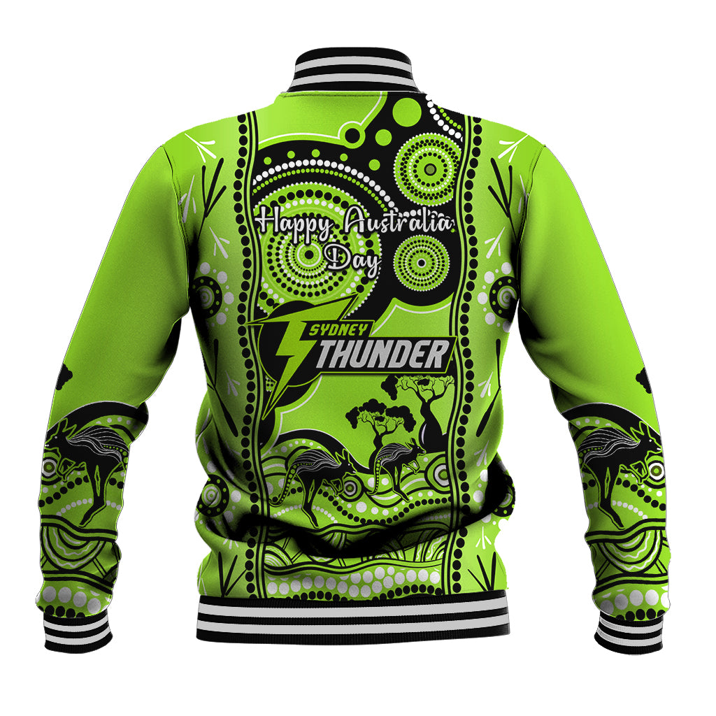 Sydney Thunder Cricket Baseball Jacket Happy Australia Day Aboriginal Art - Vibe Hoodie Shop