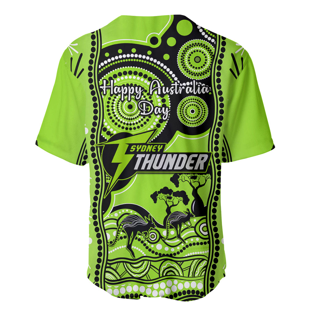 Sydney Thunder Cricket Baseball Jersey Happy Australia Day Aboriginal Art - Vibe Hoodie Shop