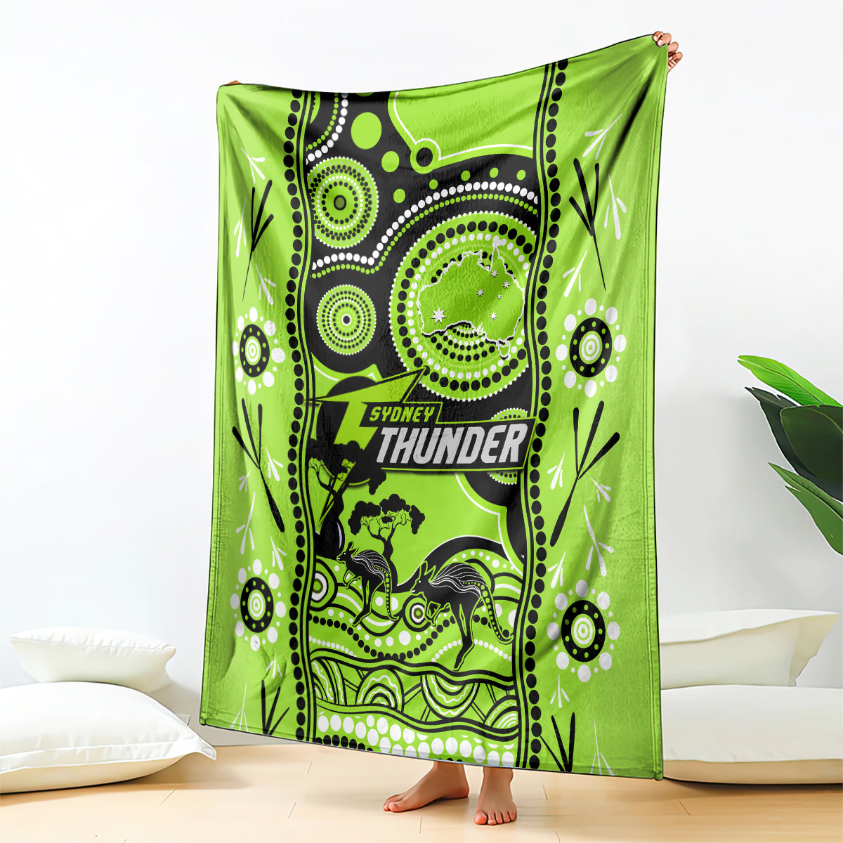 Sydney Thunder Cricket Blanket Happy Australia Day Aboriginal Art - Vibe Hoodie Shop